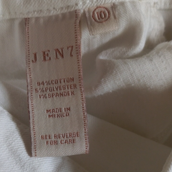 Jen7 Women's White Straight Crop & Roll Jeans, Size 10 - Picture 4 of 10